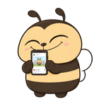 ExcuseBee mascot working on a phone
